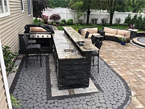 msi charcoal dual level bar bbq outdoor kitchen alpine southbay nicolock